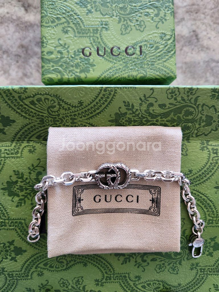 구찌 GG 로고 체인 팔찌--0