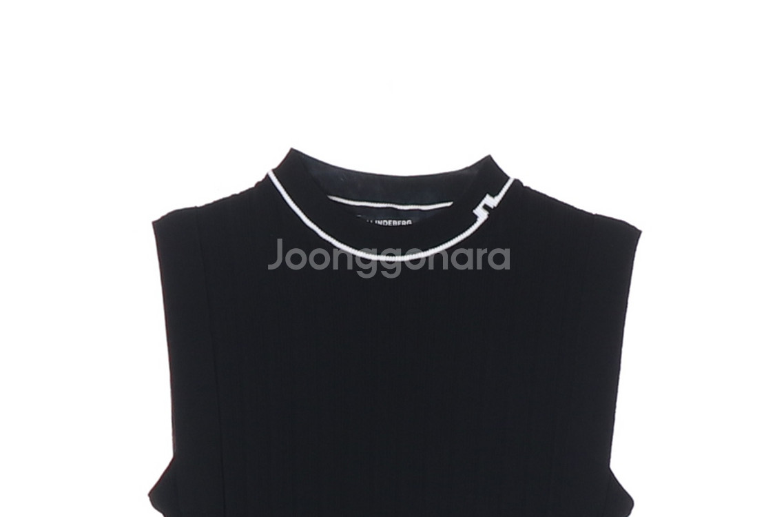 [XS]제이린드버그 블랙 골지 민소매 나시 니트 골프 베스트--1