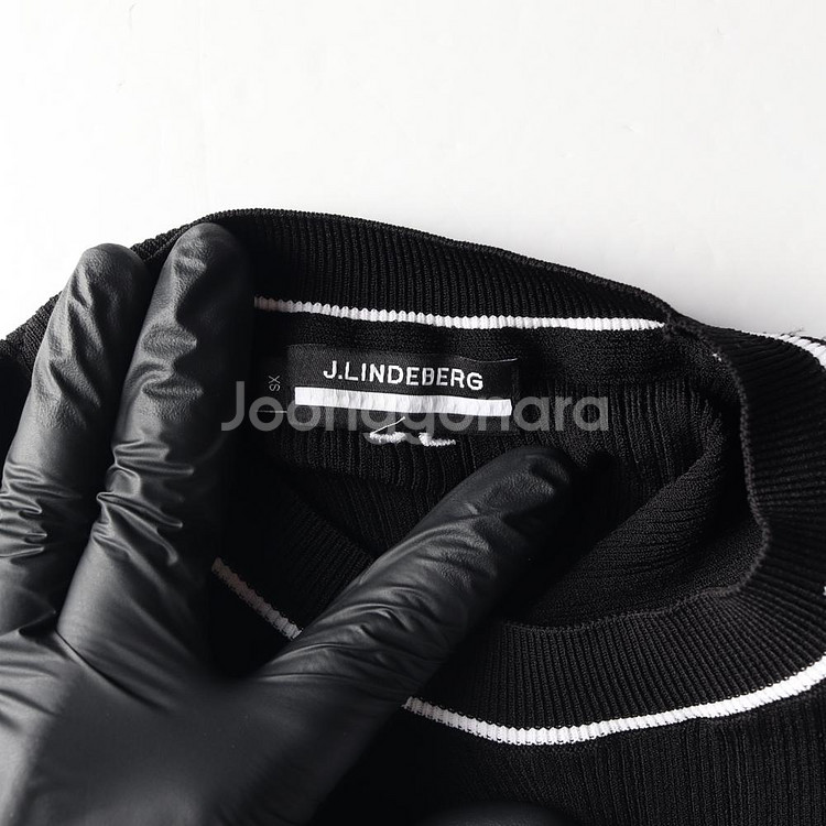 [XS]제이린드버그 블랙 골지 민소매 나시 니트 골프 베스트--5