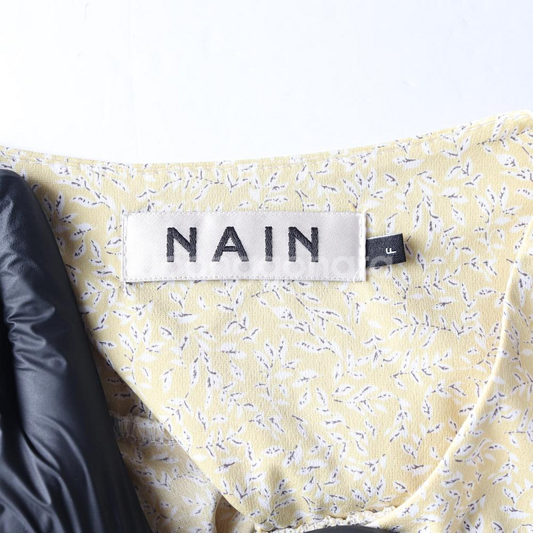 [M]나인 옐로우 플로럴 러플 브이넥 긴팔 블라우스--4