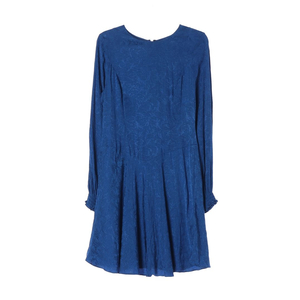 [S]앤아더스토리즈 블루 플로럴 패턴 긴팔 원피스 드레스