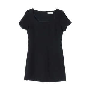 (새상품)[S]자라 블랙 U넥 반팔 미니 원피스 드레스