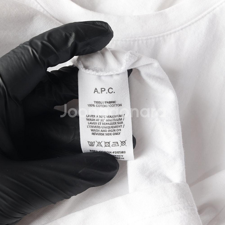 (정품)[S]아페쎄 화이트 APC 로고 프린팅 반팔 캡소매 티셔츠--5