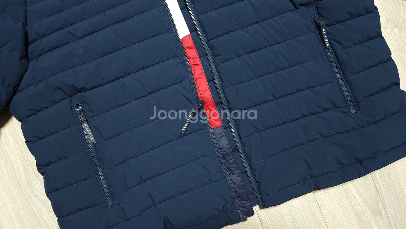 새제품 타미 힐피거 네이비 경량 후드 패딩 자켓 점퍼 2XL--3