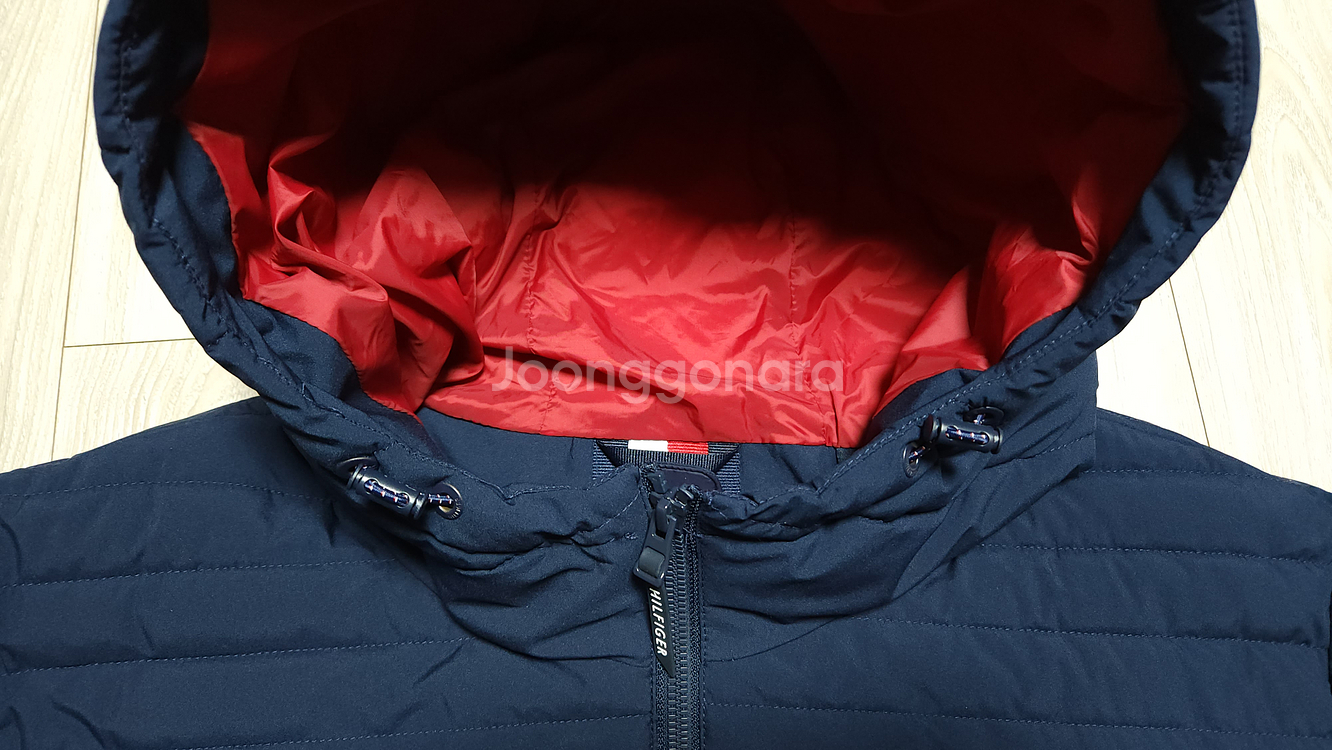 새제품 타미 힐피거 네이비 경량 후드 패딩 자켓 점퍼 2XL--6