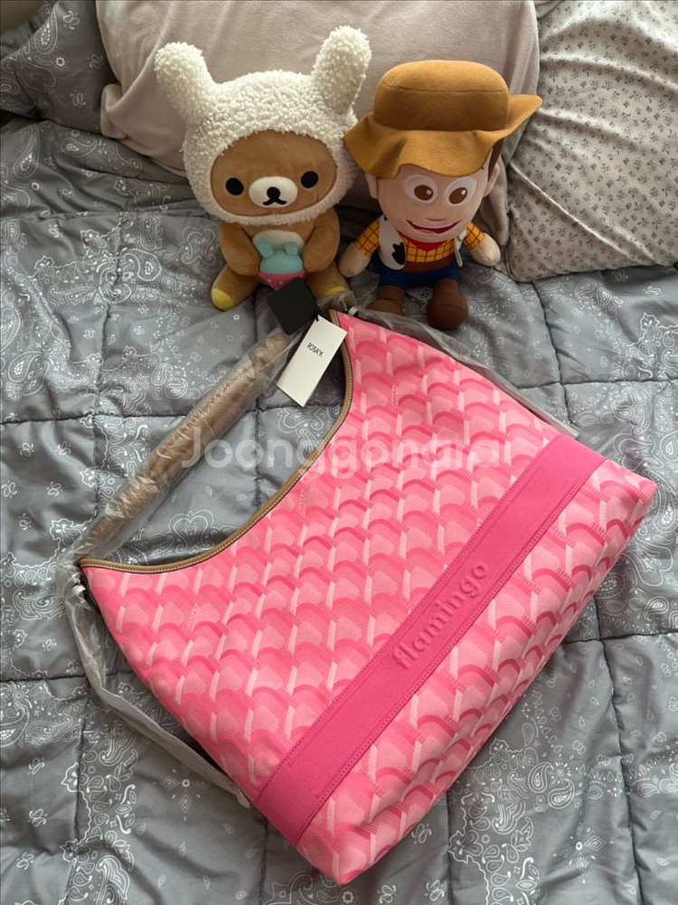 새제품 로사케이 그랑색 자카드 숄더 플라밍고--0