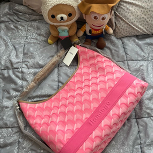 새제품 로사케이 그랑색 자카드 숄더 플라밍고