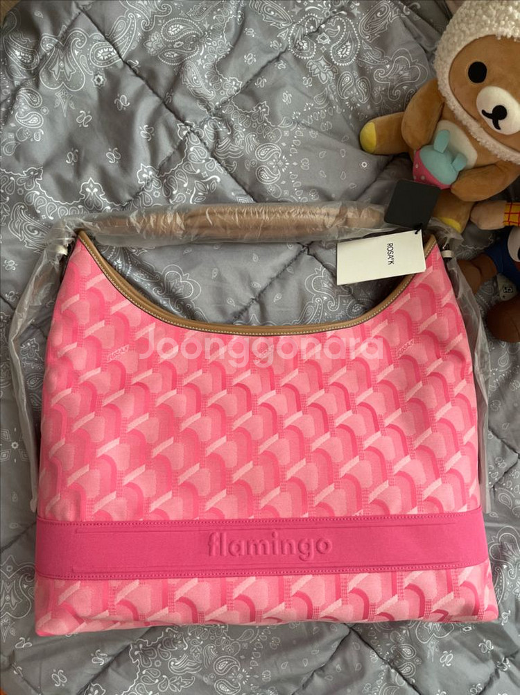 새제품 로사케이 그랑색 자카드 숄더 플라밍고--1