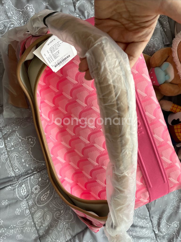 새제품 로사케이 그랑색 자카드 숄더 플라밍고--4