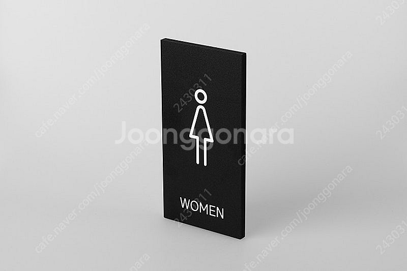 화장실 직사각형 돌출 사인 여자 표시 화장실 표지판 픽토그램 표시 블랙 새제품 판매--3