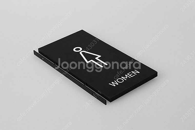 화장실 직사각형 돌출 사인 여자 표시 화장실 표지판 픽토그램 표시 블랙 새제품 판매--5