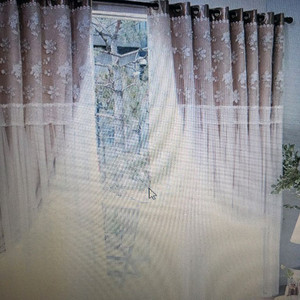 아리아 이중레이스암막커튼 핑크 260*230 새제품 봉셋트