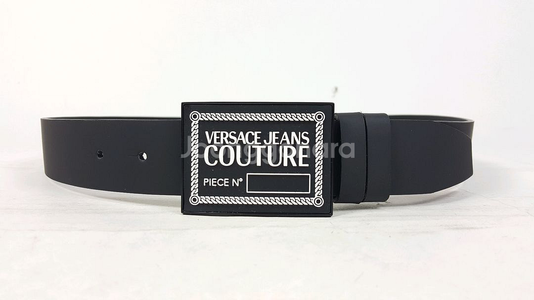 베르사체진스 사각 박스 로고 남성 가죽 벨트--0