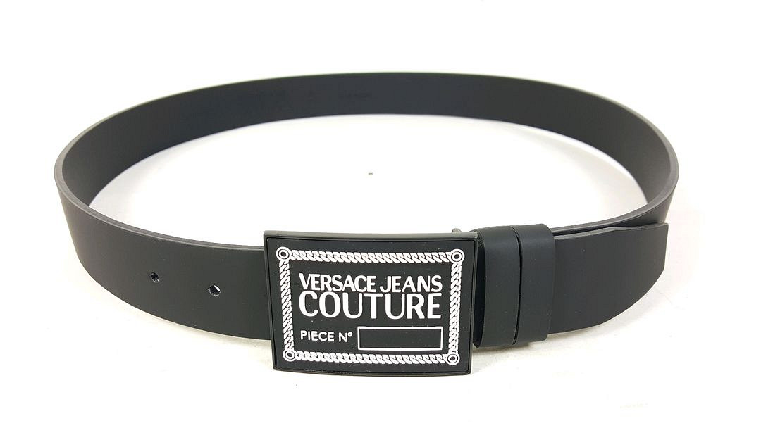 베르사체진스 사각 박스 로고 남성 가죽 벨트--1