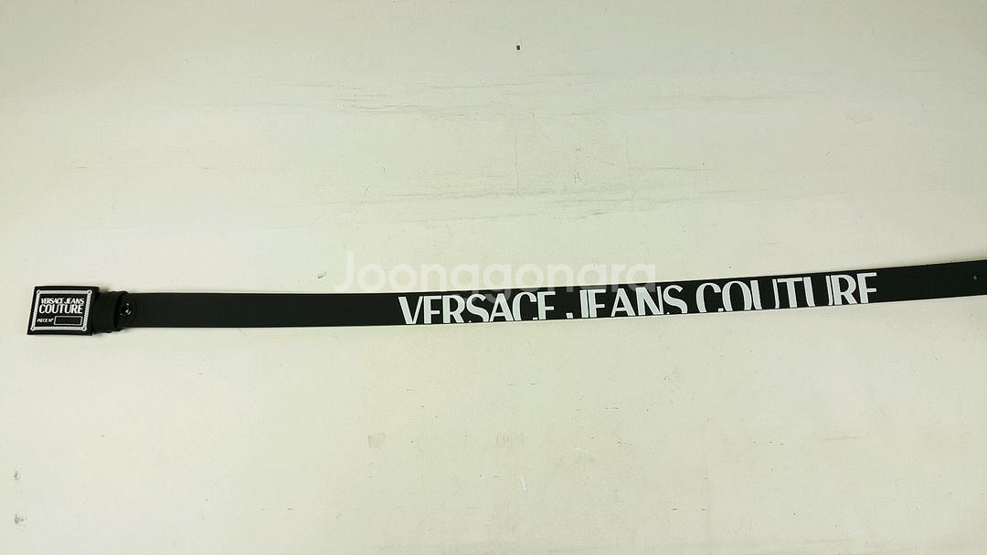 베르사체진스 사각 박스 로고 남성 가죽 벨트--3