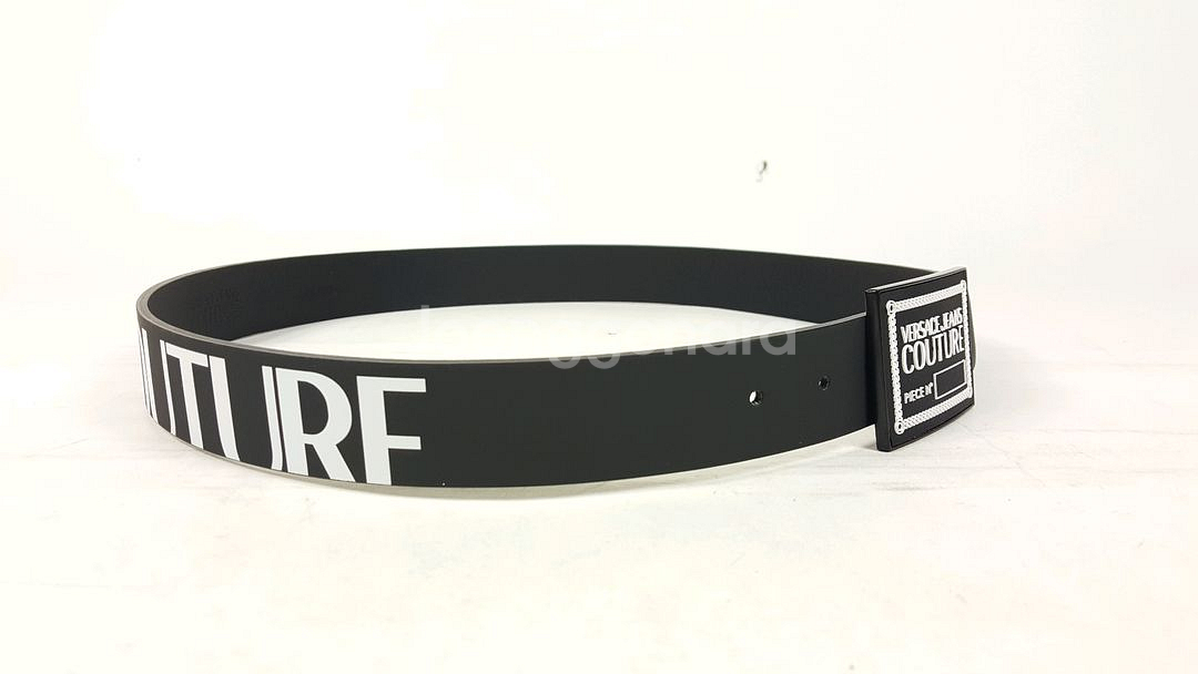 베르사체진스 사각 박스 로고 남성 가죽 벨트--2