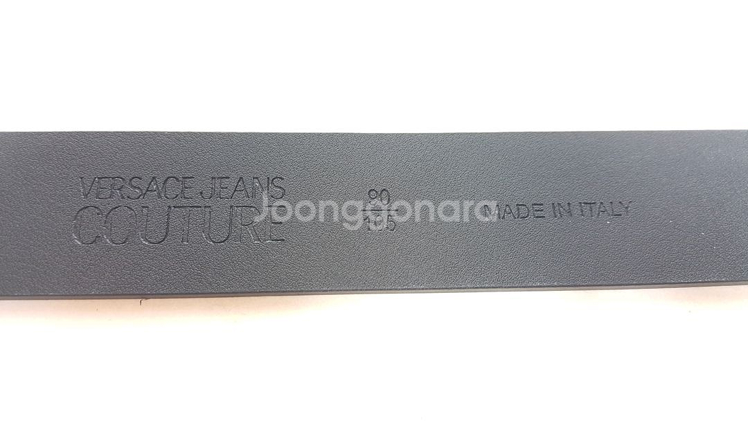 베르사체진스 사각 박스 로고 남성 가죽 벨트--4