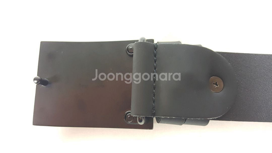 베르사체진스 사각 박스 로고 남성 가죽 벨트--5