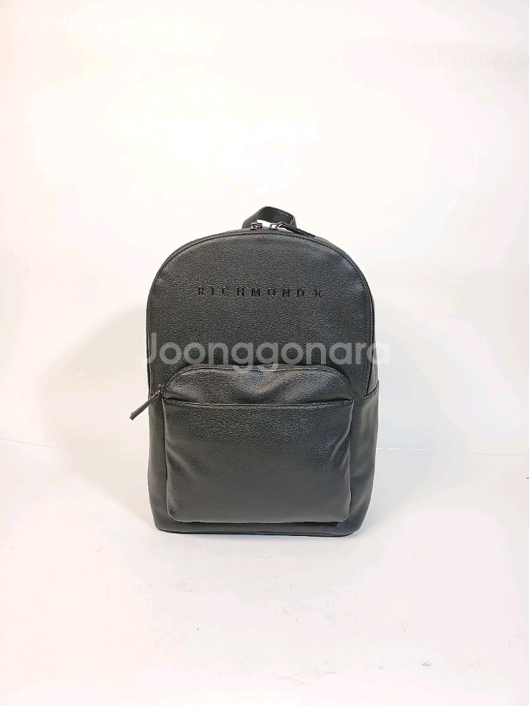 존리치몬드 X 검정색 가죽 남성 백팩--0