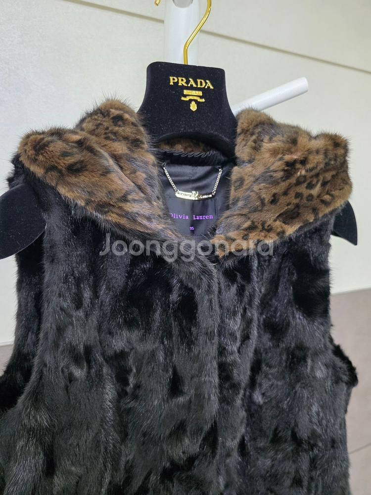 올리비아로렌 밍크 조끼 베스트 95사이즈--4