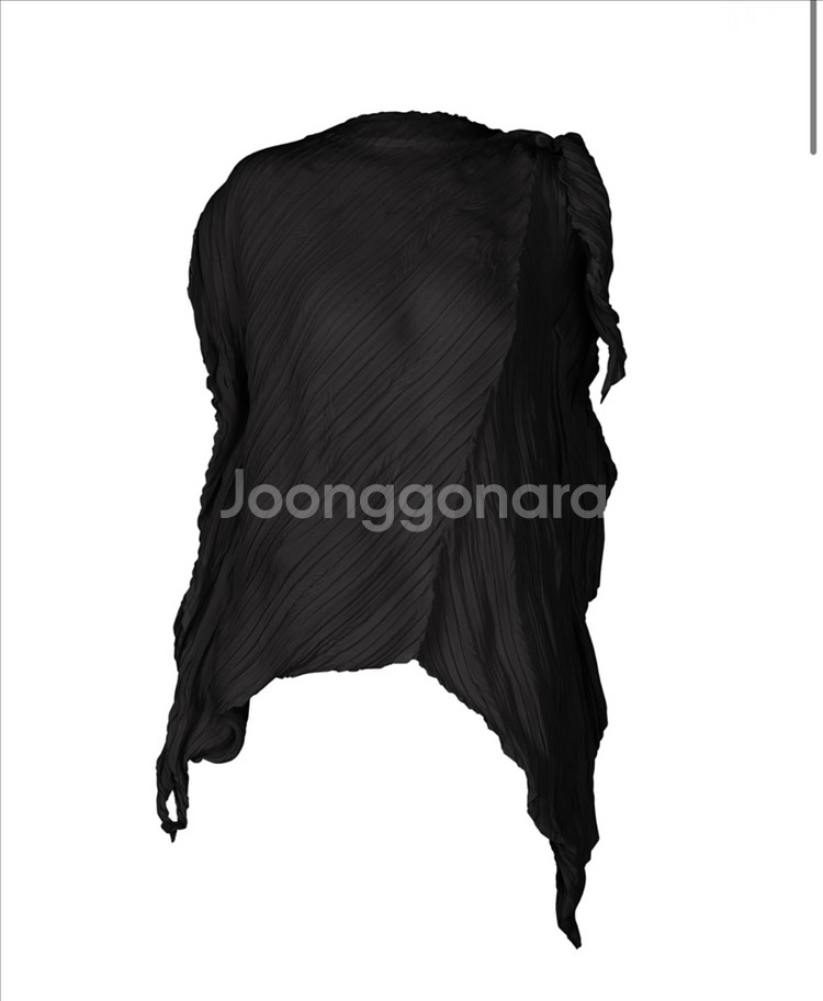 이세이미야케 링클드 트위스트 탑 블랙--0