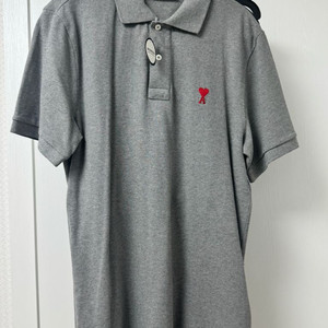 아미 스몰하트 로고 폴로 셔츠 헤더그레이 L
