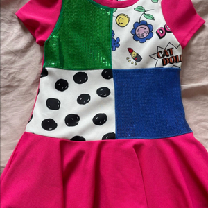 프렌치캣 프랜치캣 여아 110 핫핑크 패턴 드레스 원피스