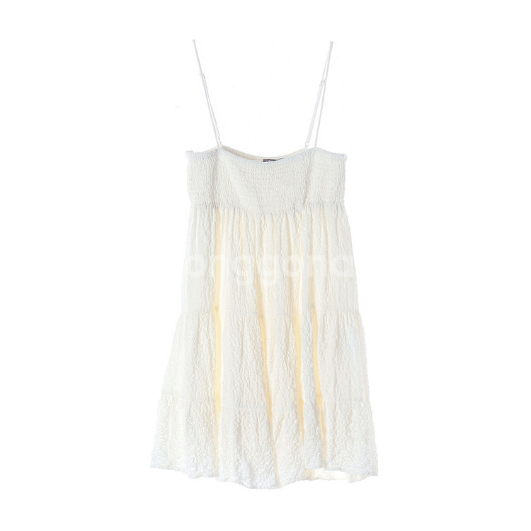 [L]자라 화이트 스모킹 뷔스티에 A라인 나시 원피스 드레스--0