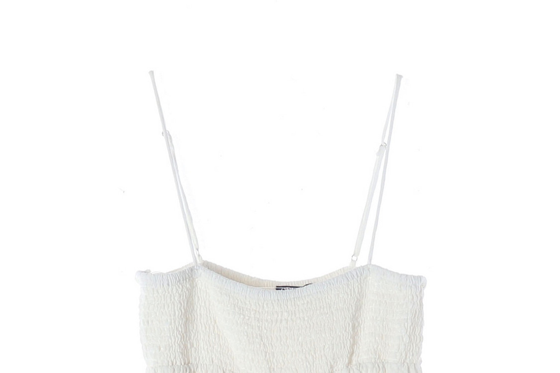 [L]자라 화이트 스모킹 뷔스티에 A라인 나시 원피스 드레스--1