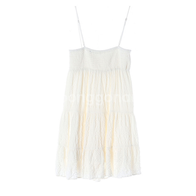 [L]자라 화이트 스모킹 뷔스티에 A라인 나시 원피스 드레스--4