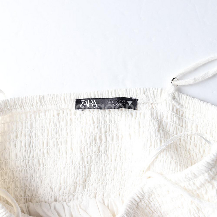 [L]자라 화이트 스모킹 뷔스티에 A라인 나시 원피스 드레스--5