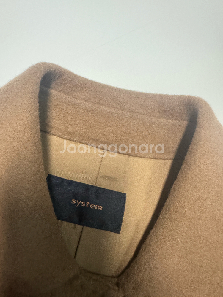 여성 한섬 시스템 핸드메이드 하프 코트 울 자켓--2