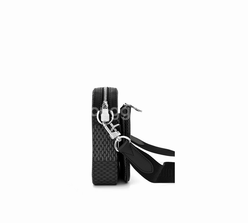 [OS] 루이비통 트리오 3D 다미에 그라파이트 크로스백 메신저백 블랙--2