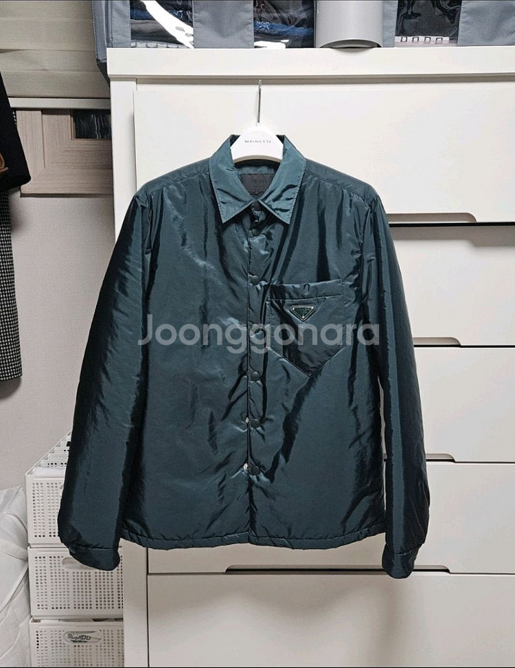 프라다 / 리나일론 셔츠 패딩 새제품 / S 국내100--4