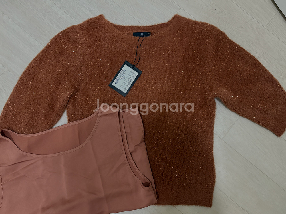 한섬 랑방컬렉션 브라운 니트 90)새상품--4