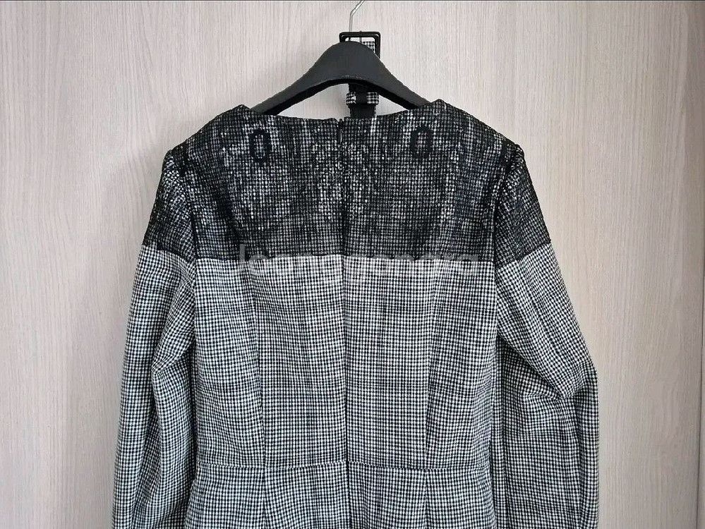 미샤 체크 레이스 정장원피스--4