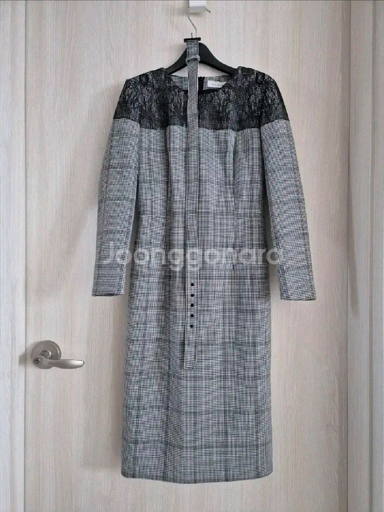 미샤 체크 레이스 정장원피스--1