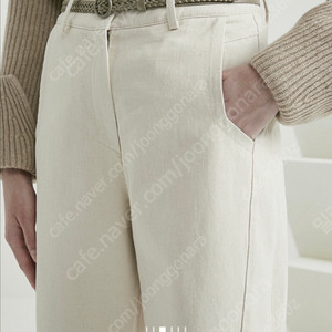 타임 벨티드 팬츠 아이보리 바지 랑방