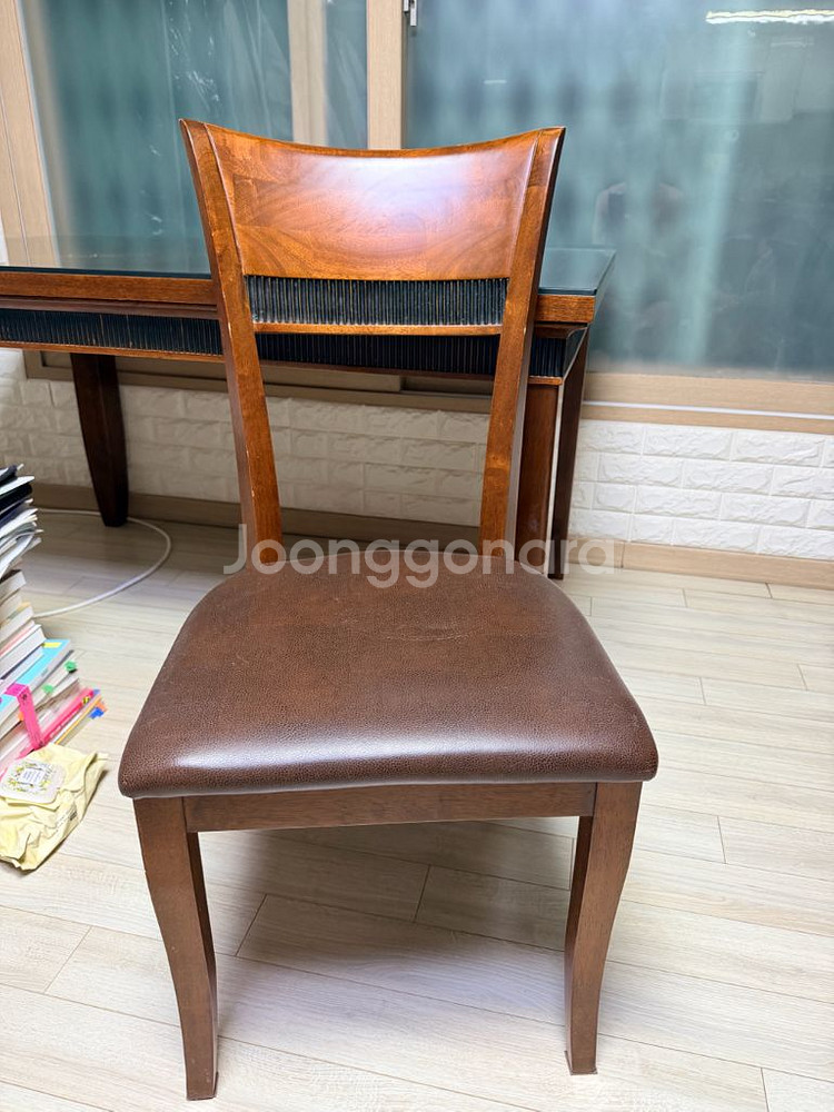 원목 식탁 유리상판 + 의자 5만원!--1