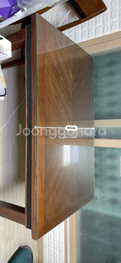 원목 식탁 유리상판 + 의자 5만원!--6