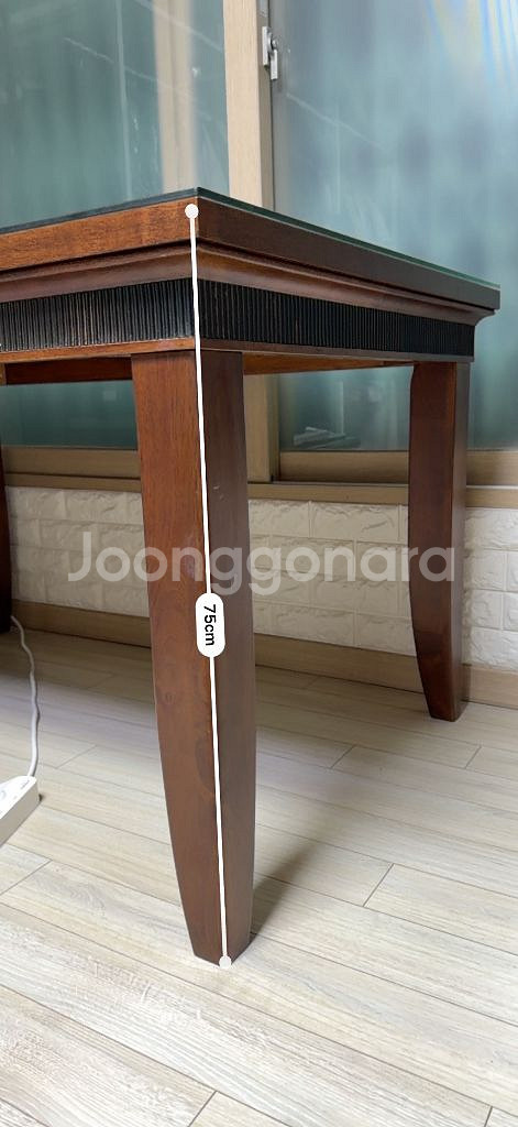 원목 식탁 유리상판 + 의자 5만원!--7