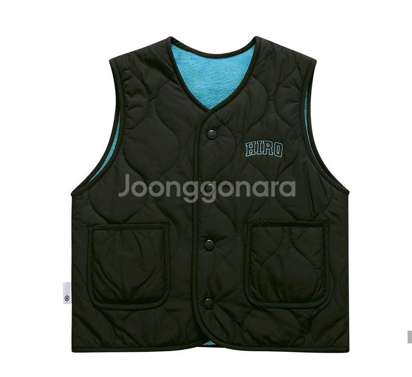 히로 블랭크 리버시블 베스트 블랙 160--0