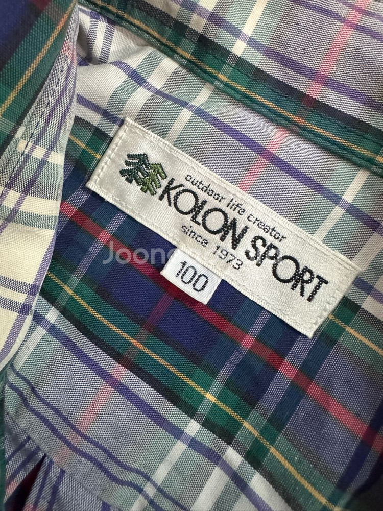 코오롱 스포츠 오버핏 이쁜 체크셔츠 XL--3