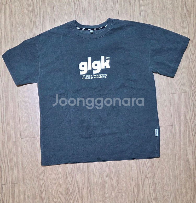 GLGK 반팔티셔츠 차콜 150--0