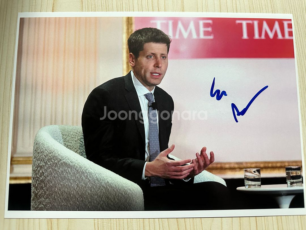 Open ai 샘 알트먼 친필 싸인 사진 포토 gpt--0