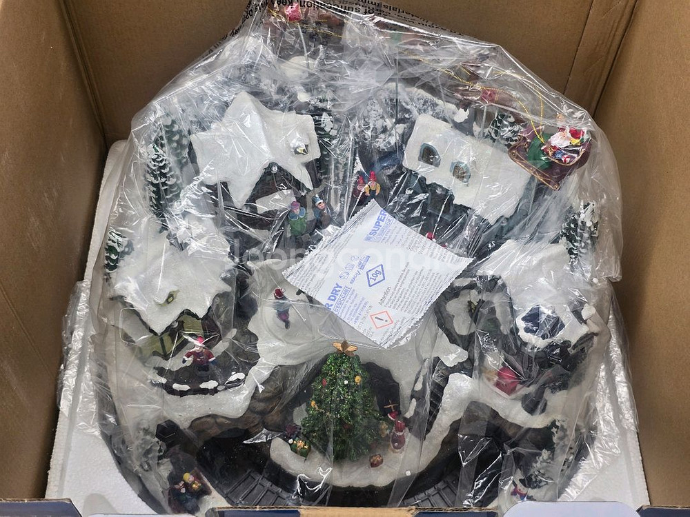 코스트코 크리스마스 눈오는 마을 장식 36cm--9