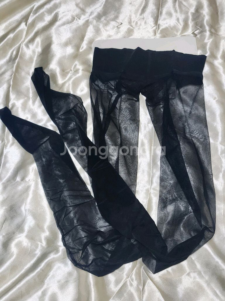 시스루 Y존 프리 디자인 스타킹(살구, 블랙)--9