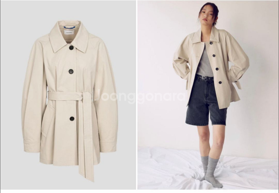 구호플러스 벨티드 미디 트렌치 코트--1