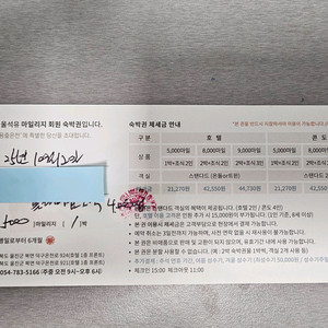 덕구온천 호텔 콘도 숙박권