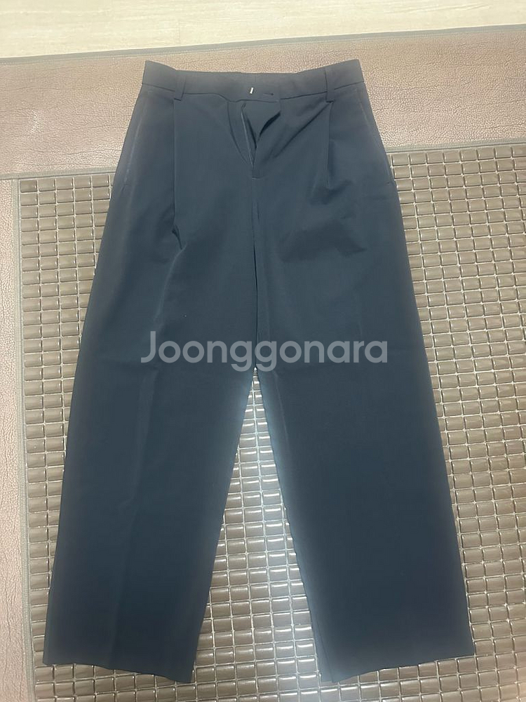 시스템옴므 밑단 슬릿 와이드 슬렉스 블랙--0